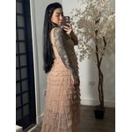 Vestido Tule Zaina Y003 - Marrom Claro C076