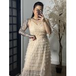 Vestido Tule Zaina Y003 - Bege C076
