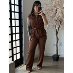 Conjunto Linho Beatriz 396 - Marrom C049