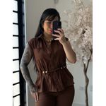 Conjunto Linho Beatriz 396 - Marrom C049