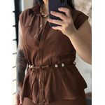 Conjunto Linho Beatriz 396 - Marrom C049