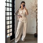 Conjunto Pantalona Babado Maria Liz Y493 - Areia C031