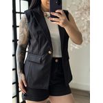 Conjunto Shorts Alfaiataria Zary AK025 - Preto C035