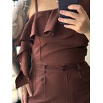 Conjunto Pantalona Babado Maria Liz Y493 - Marrom C031