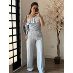 Conjunto Pantalona Babado Maria Liz Y493 - Azul Claro C031