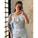 Conjunto Pantalona Babado Maria Liz Y493 - Azul Claro C031