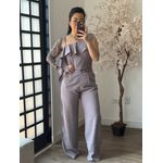 Conjunto Pantalona Babado Maria Liz Y493 - Cinza C031