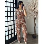 Macacão Bordado Giula 9516 - Marrom C038