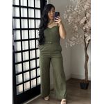 Macacão Linho com Cinto Zoe L007 - Verde C052