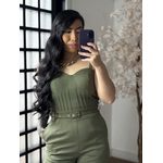 Macacão Linho com Cinto Zoe L007 - Verde C052