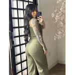 Macacão Linho com Cinto Zoe L007 - Verde C052