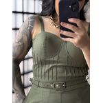 Macacão Linho com Cinto Zoe L007 - Verde C052