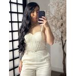 Macacão Linho com Cinto Zoe L007 - Bege C052