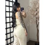 Macacão Linho com Cinto Zoe L007 - Bege C052