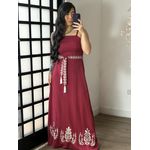 Vestido Bordado Ines Y080 - Vinho C055