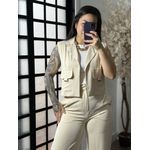 Conjunto Calça Pantalona Roberta 3305 - Creme 