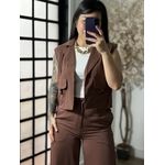 Conjunto Calça Pantalona Roberta 3305 - Marrom 