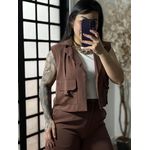 Conjunto Calça Pantalona Roberta 3305 - Marrom 