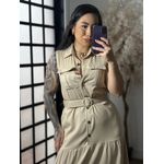 Vestido Linho C/ Cinto Ayla 3600 - Bege C066