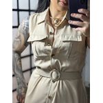 Vestido Linho C/ Cinto Ayla 3600 - Bege C066