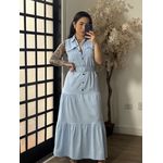 Vestido Linho C/ Cinto Ayla 3600 - Azul C066