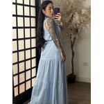 Vestido Linho C/ Cinto Ayla 3600 - Azul C066