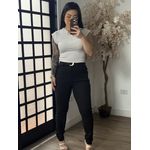 Calça Sarja C/ Cinto Nalu XY081 - Preto C0128