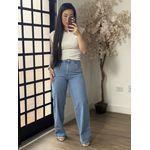 Calça Jeans Wide Leg com Brilho Marmorizada 1477C121