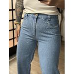 Calça Jeans Wide Leg com Brilho Marmorizada 1477C121