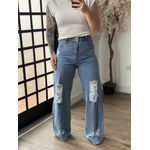 Calça Jeans Wide Leg Marmorizada 1209 C117