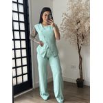 Conjunto Calça Marrant C/ Botões Lavínia 6601 - Verde Água C097