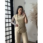 Conjunto Calça Marrant C/ Botões Lavínia 6601 - Bege C098