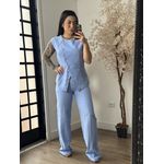 Conjunto Calça Marrant C/ Botões Lavínia 6601 - Azul C098