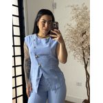 Conjunto Calça Marrant C/ Botões Lavínia 6601 - Azul C098