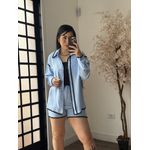 Conjunto Shorts Bordado Marina 1651 - Azul Claro C050