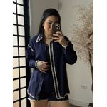 Conjunto Shorts Bordado Marina 1651 - Azul Marinho C050