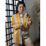 Camisa Listrada Acetinada 2253-Y - Laranja 