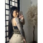 Blusa Regata Estampada 7175 - Preto 