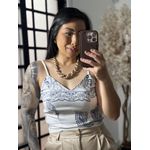 Blusa Regata Estampada 7175 - Branco 