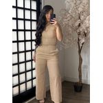 Macacao Linho com Cinto Zoe L007 - Areia C053