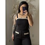 Conjunto Linho Bordado SD1624 - Preto C026