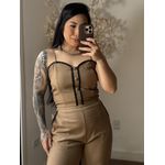 Conjunto Calça Bordado Mel SD1631 - Marrom C037