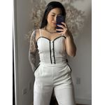 Conjunto Calça Bordado Mel SD1631 - Branco C037