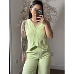 Conjunto Calça com Colete Allany 0002 - Verde Claro C029