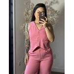 Conjunto Calça com Colete Allany 0002 - Rosa C029