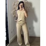 Conjunto Calça com Colete Allany 0002 - Bege C029
