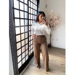 Calça Pantalona C/ Cinto Atena 3490 - Marrom C117