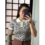 Blusa onçinha gola 8167 - Bege 