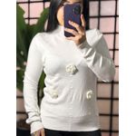 Blusa Trico flor Jasmin 1617- Off White