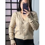 Casaquinho tricô botões Carla 6324 - Bege 